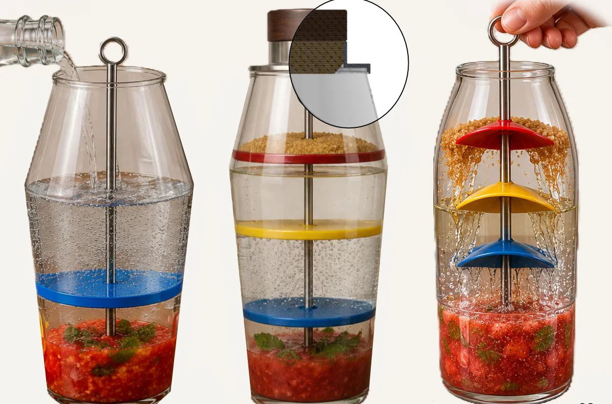 Bouteilles de cocktail à étages